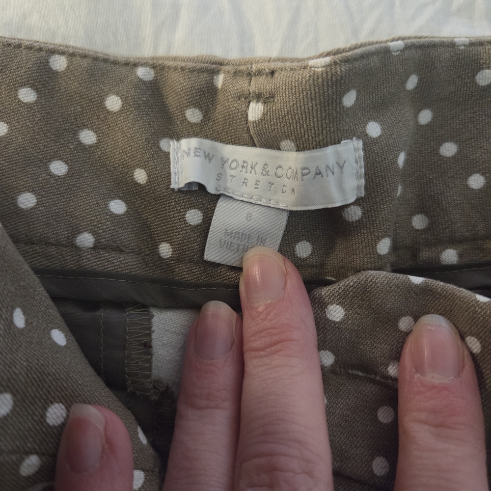 New York & Company Tan and Polka Dot Chinos - Picture 5 of 7